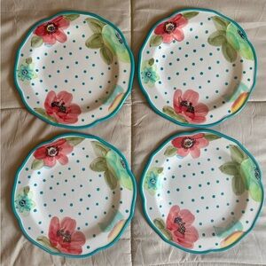 The Pioneer Woman Vintage Bloom Turquoise Floral Dinnerware Plates (Set of 4)